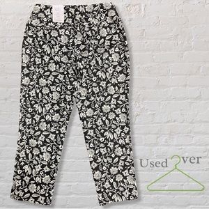 NWT Croft&Barrow Black&white floral print pants woman’s Size 14 Short